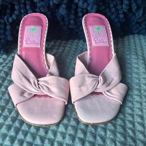 6.5 Lilly Pulitzer sling back heels. Worn one time! In perfect condition!